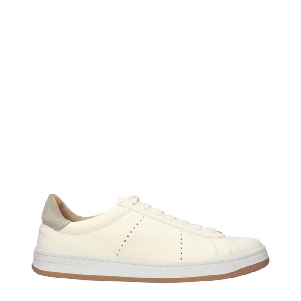 Eleventy Beige Leather Men's Sneakers
